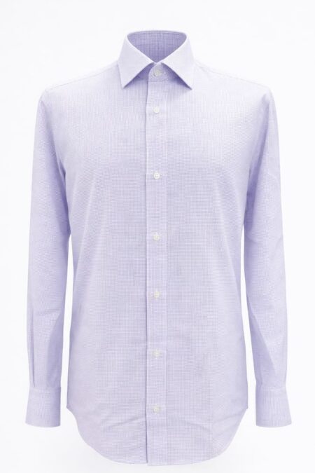 Camicia bianca crocetta lilla