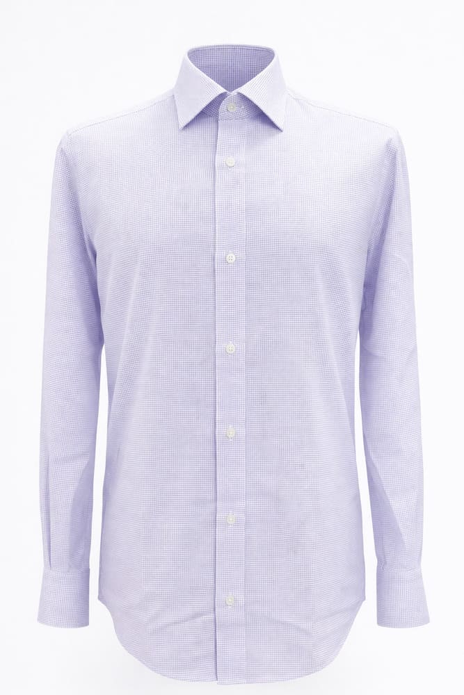 Camicia bianca crocetta lilla