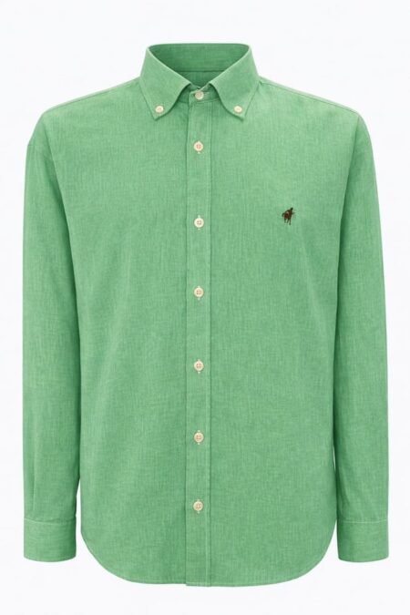 camicia lino-cotone verde
