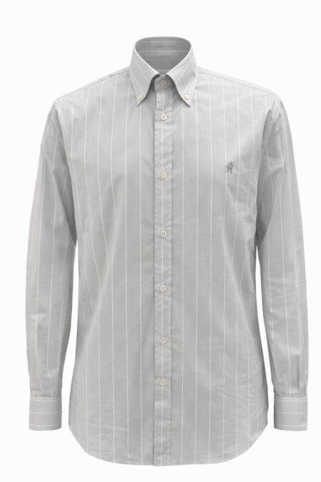 Camicia grigio riga bianca