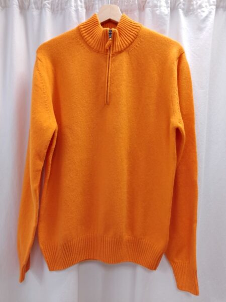 Lorenzoni lupetto zip arancio lana-cashmere