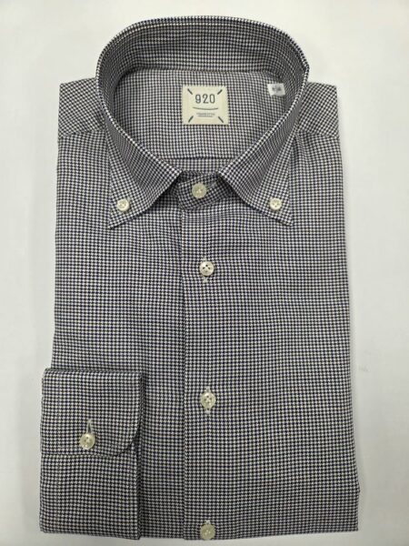CAMICIA 920 PIED-DE-POULE MARRONE E BLU