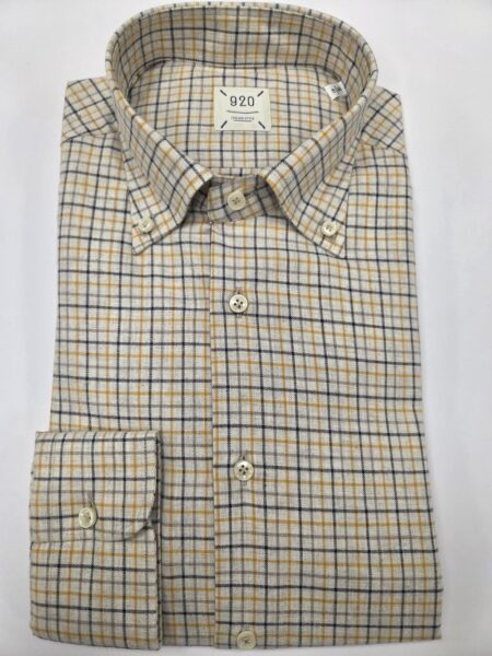 CAMICIA 920 FLANELLA PANNA RIGA CHE FORMA QUADRO GUALLA