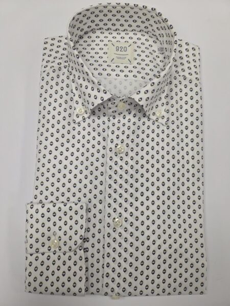 CAMICIA 920 BIANCA CON DISEGNO VERDE-BLU