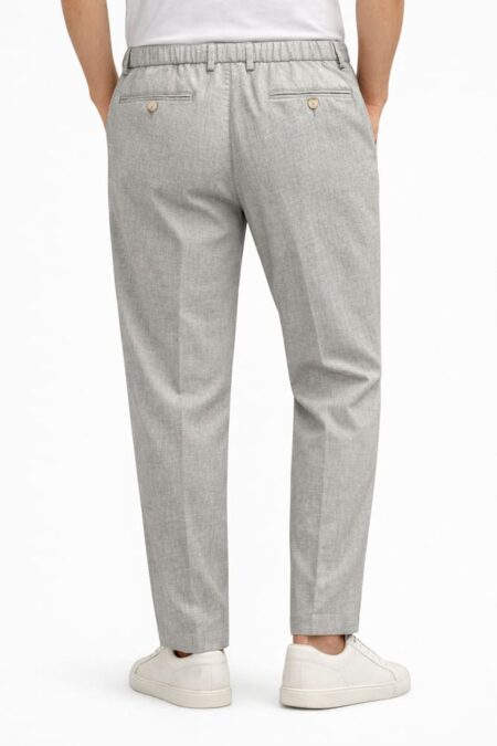 Pantalone con coulisse grigio-beige