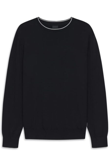 maglia bugatti girocollo elasticizzato nero