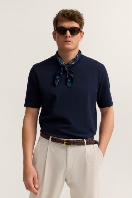 BUGATTI T-SHIRT NIDO D’APE BLU NOTTE
