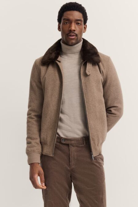 BUGATTI GIACCA IN LANA CON COLLO STACCABILE