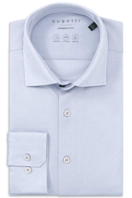 camicia bugatti dynamic series finto unito azzurro