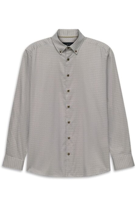 camicia bugatti geometrico toni marroni