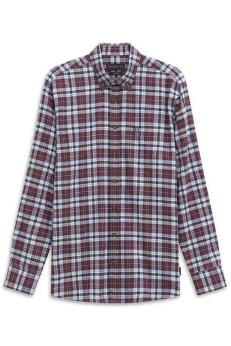 BUGATTI FLANELLA QUADRO VINACCIA-BLU