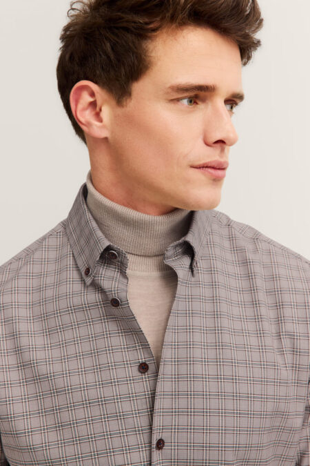 CAMICIA BUGATTI QUADRO BASE BEIGE