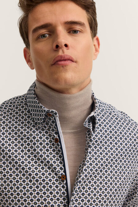 CAMICIA BUGATTI MOTIVO A ROMBI VERDE MUSCHIO