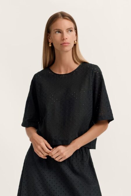 BUGATTI DONNA BLUSA SANGALLO NERA